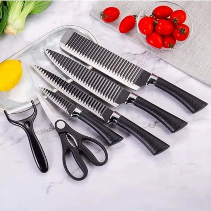 Kit Completo Facas de Cozinha Profissional - Conjunto Premium - Facas de Alta Qualidade para Preparação e Corte