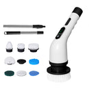 Escova elétrica de limpeza 9 em 1, sem fio, rotação doméstica, escova de limpeza