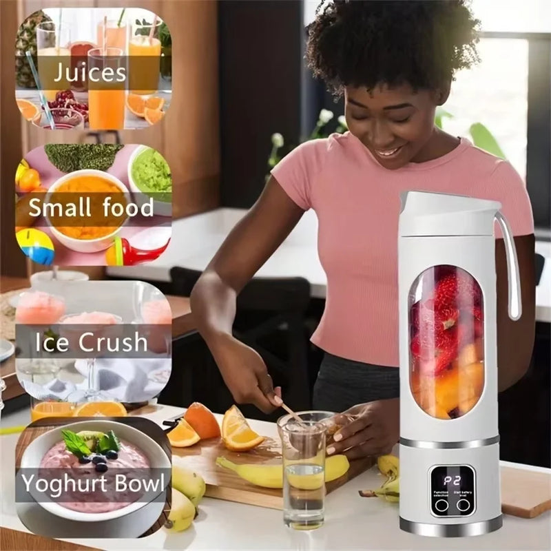 Display digital copo de suco de alto valor carregamento portátil e início de um clique inteligente mini espremedor doméstico acompanhando espremedor