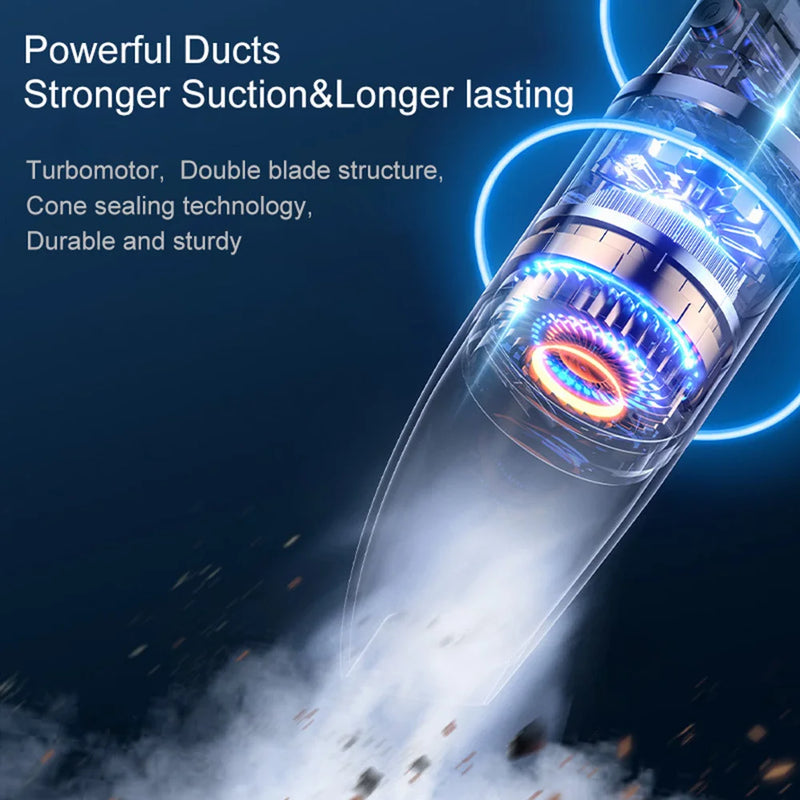 Aspirador de pó portátil para carro, sem fio, 95000pa, forte sucção, soprador 2 em 1, para casa e carro