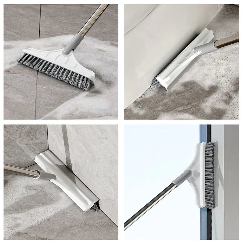 Escova de chão do banheiro lavar o chão escova de costura de chão telha alça longa lavagem de parede limpeza de banheiro