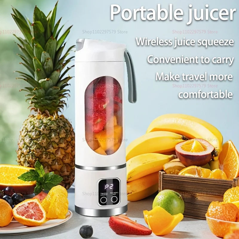 Display digital copo de suco de alto valor carregamento portátil e início de um clique inteligente mini espremedor doméstico acompanhando espremedor