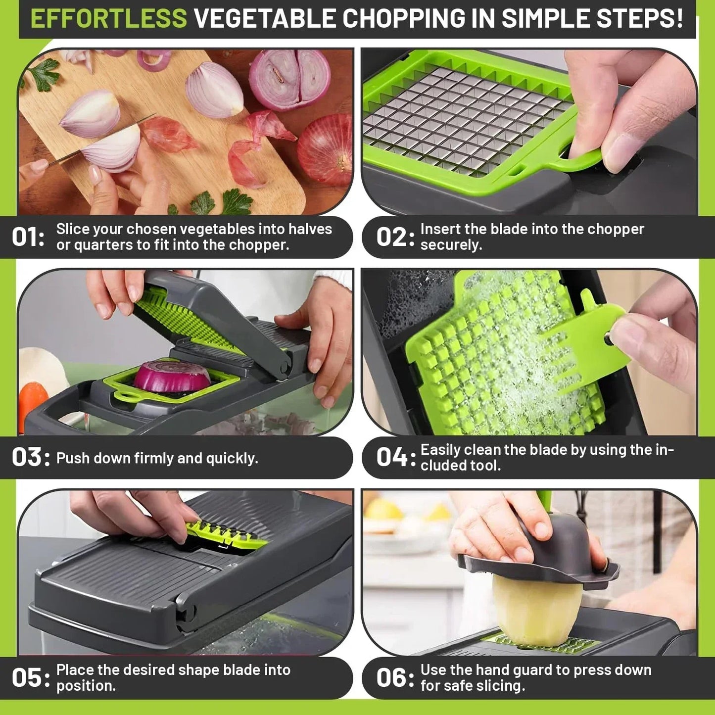 Cortador de vegetais multifuncional em 1, picador manual de alimentos, triturador de batata, fatiador de vegetais com recipiente, aparelho de cozinha
