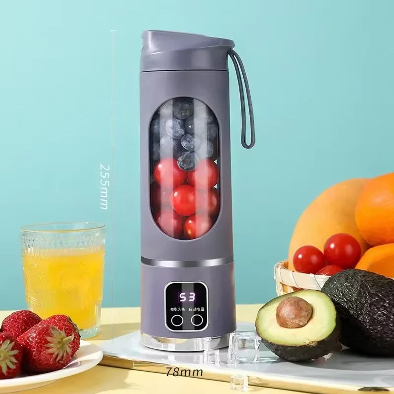 Display digital copo de suco de alto valor carregamento portátil e início de um clique inteligente mini espremedor doméstico acompanhando espremedor