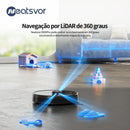 Robô Aspirador de Pó Neatsvor X600Pro com Mapeamento Inteligente, 6000Pa, Limpeza com Aspiração e Esfregão, 10 Mapas, Recarga Automática, Parede Virtual, 5200mAh, Bivolt