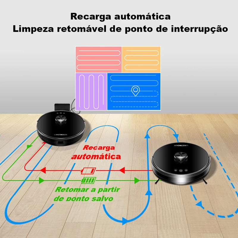 Lilin xr500 robô aspirador de pó a laser lidar navegação