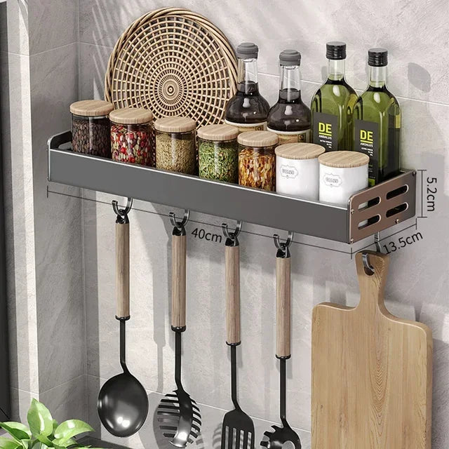 Rack de armazenamento de especiarias de cozinha montado na parede rack de condimentos multifuncional utensílio doméstico rack de cozinha pendurado organizadores