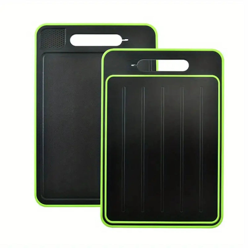 Bandeja de placa de descongelamento 4 em 1, milagre derreter duplo como tábua de corte com ralador, apontador, tábua de cortar dupla face, descongelar carne