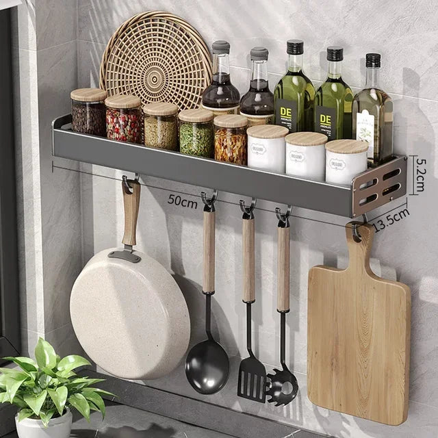 Rack de armazenamento de especiarias de cozinha montado na parede rack de condimentos multifuncional utensílio doméstico rack de cozinha pendurado organizadores