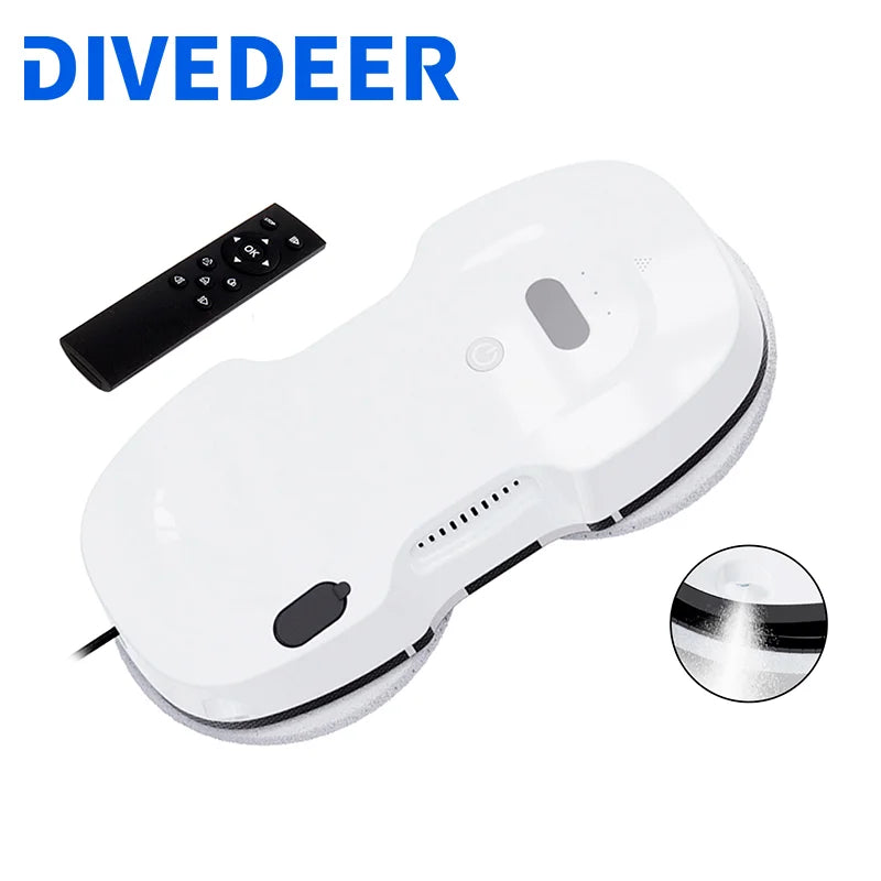 DIVEDEER robô de limpeza de janelas 5600PA grande sucção spray elétrico robô de limpeza de janelas prevenção de queda limpador remoto