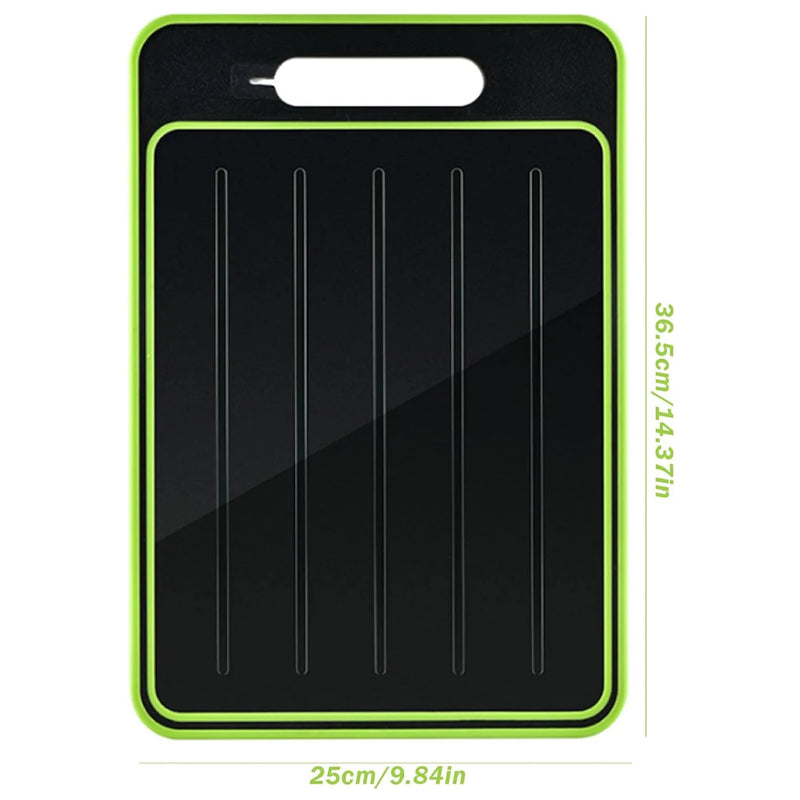 Bandeja de placa de descongelamento 4 em 1, milagre derreter duplo como tábua de corte com ralador, apontador, tábua de cortar dupla face, descongelar carne