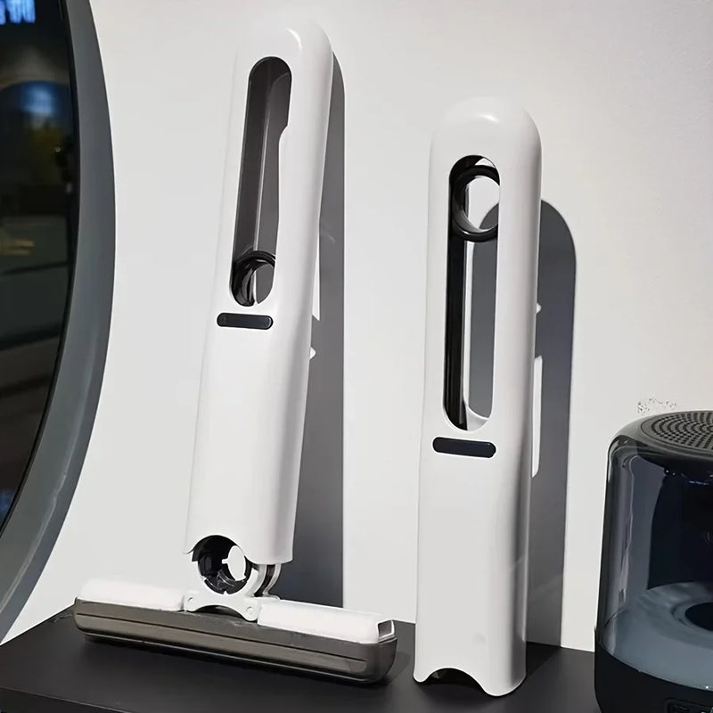 Mini esfregão poderoso, mini esfregão dobrável para limpeza doméstica com esfregão de lavagem de piso com auto-aperto, ferramentas de limpeza de carro e janela de mesa