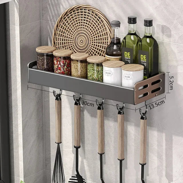 Rack de armazenamento de especiarias de cozinha montado na parede rack de condimentos multifuncional utensílio doméstico rack de cozinha pendurado organizadores