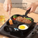 Frigideira grossa de três em um para uso doméstico, frigideira de fundo plano