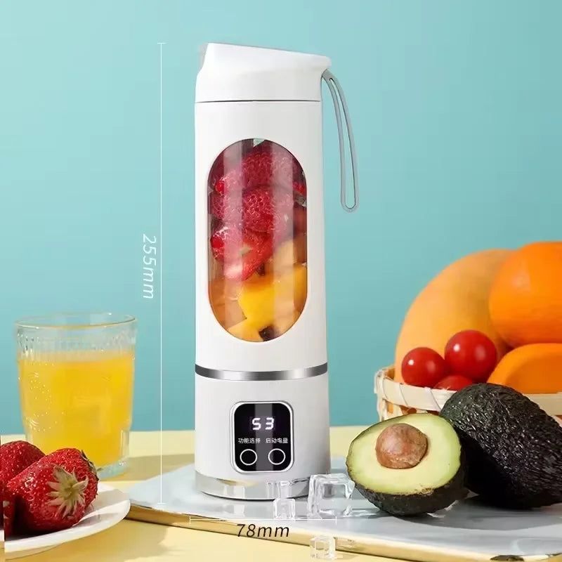 Display digital copo de suco de alto valor carregamento portátil e início de um clique inteligente mini espremedor doméstico acompanhando espremedor