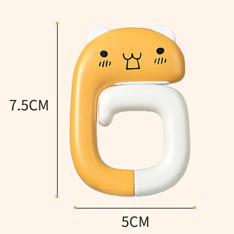 Bonito saco portátil gancho animal mesa de plástico, gancho bolsa de viagem, organizador titular decoração do escritório plástico ganchos laterais